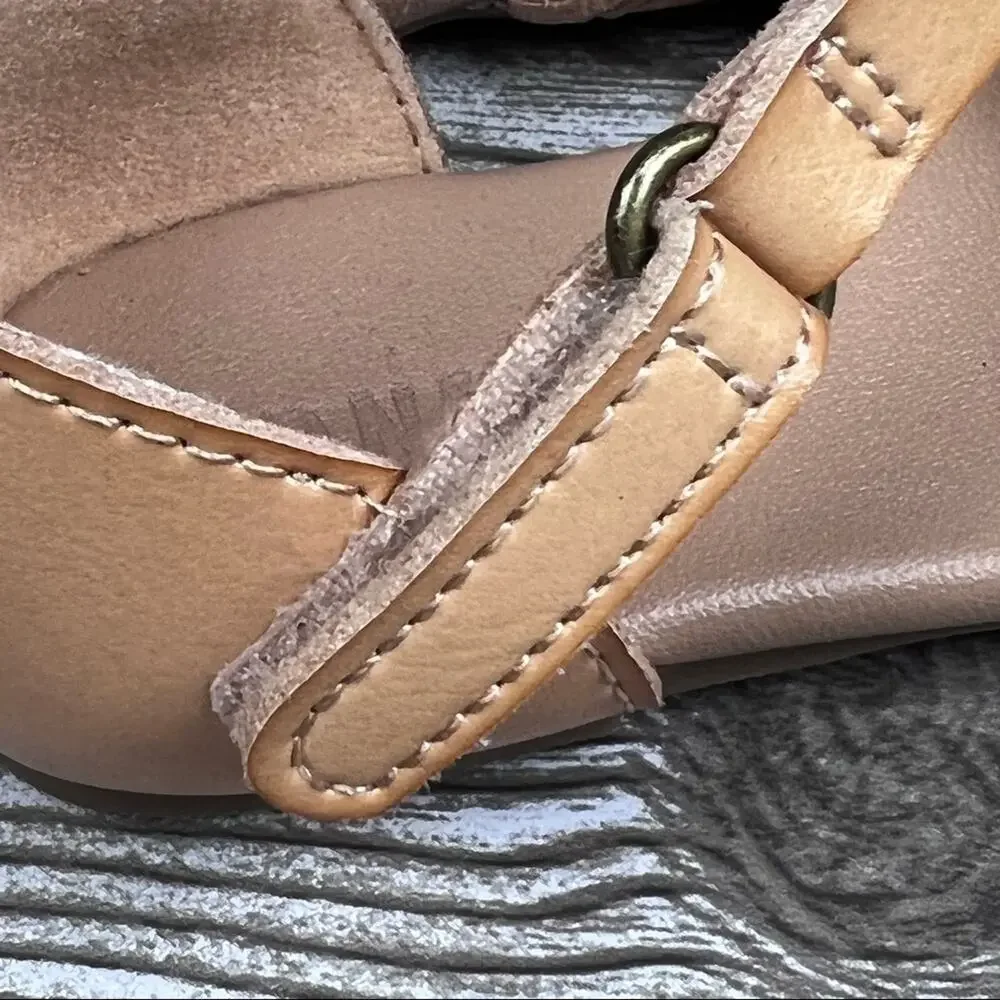 Old Navy  Faux Leather Leather Toddler Girl Ankle-Strap Hurrache Flats Sz 6